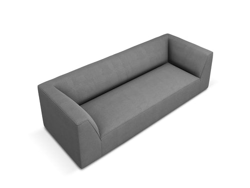 Micadoni Bank Ruby 3-zits, structurele stof, grijs - 93x232x69cm