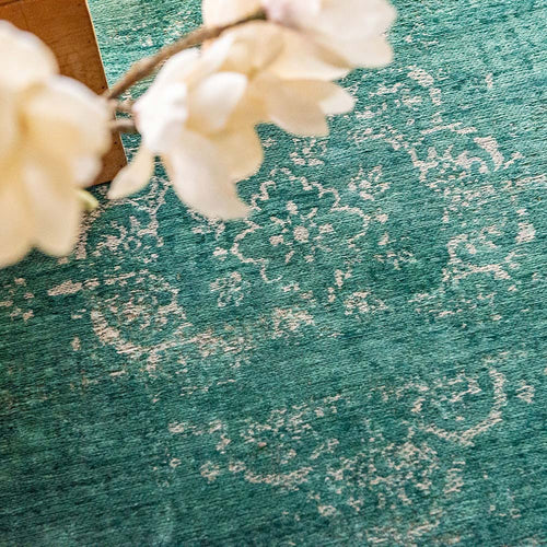 Louis De Poortere binnen & buiten machinewasbaar vloerkleed Fading World Medallion van 40% gerecycled PET - groen - 170x240cm