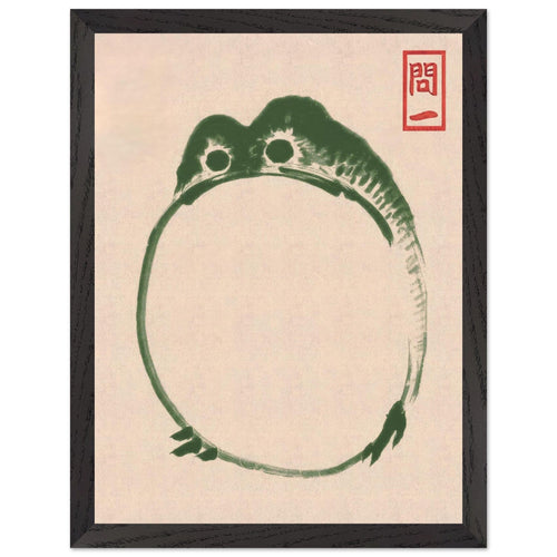 Artfulprints Poster met Lijst Matsumoto Hoji - Frog III   - 30x40 cm - Donkergroen