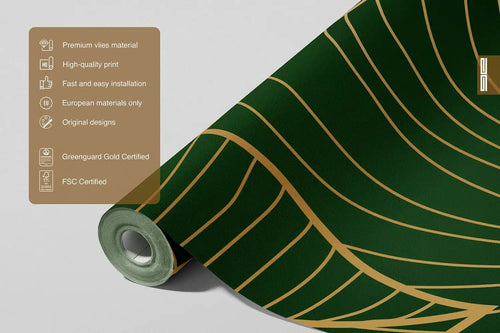 Sanders & Sanders fotobehang jungle bladeren groen en goud - 375 x 270 cm - 601455