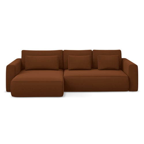 LaMiaSofa hoekbank links Perugia - velours - terracotta - 278x149x82