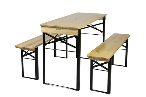 MaximaVida inklapbare picknickbank Berlijn 120 x 25 cm 3-laags blanke lak - FSC hout