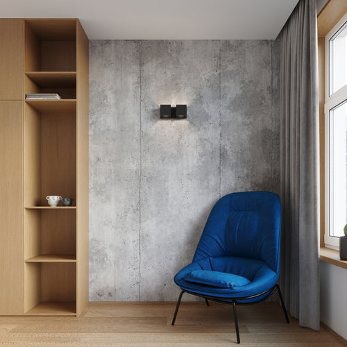 Sollux Lighting Wandlamp QUAD 2 zwart - 26x12x11cm