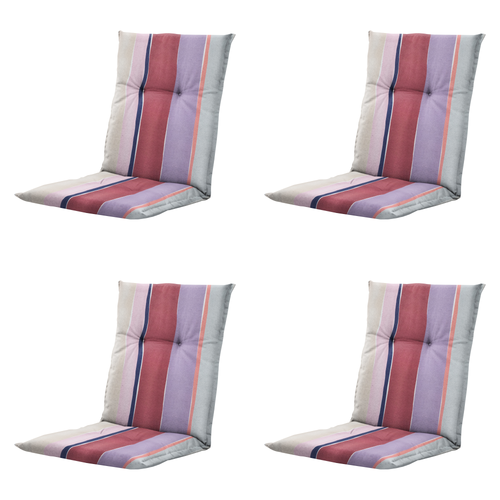 Madison tuinstoelkussen lage rug Nox - mulitkleur - 105x50x6cm - set van 4