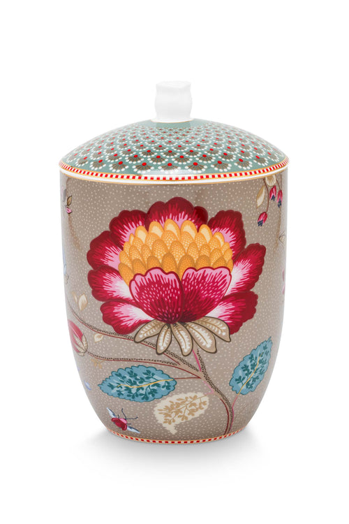 Pip Studio Voorraadpot - Blooming Tales - Khaki - 14cm