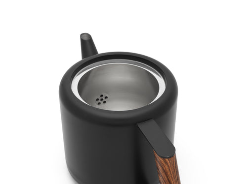 Bredemeijer - Theepot Duet Design Boston 1,1L mat zwart - vtwonen shop