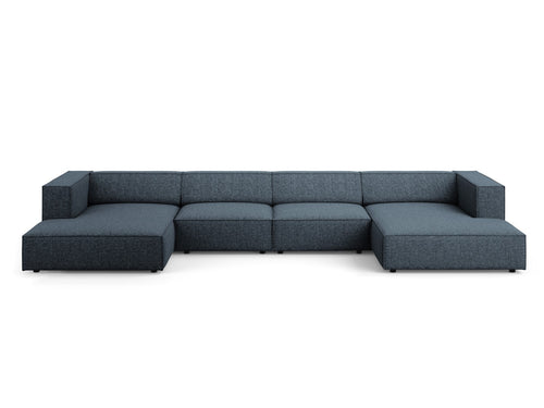 Cosmopolitan Design Panoramische bank Arendal 6-zits, chenille, koningsblauw - 166x364x70cm