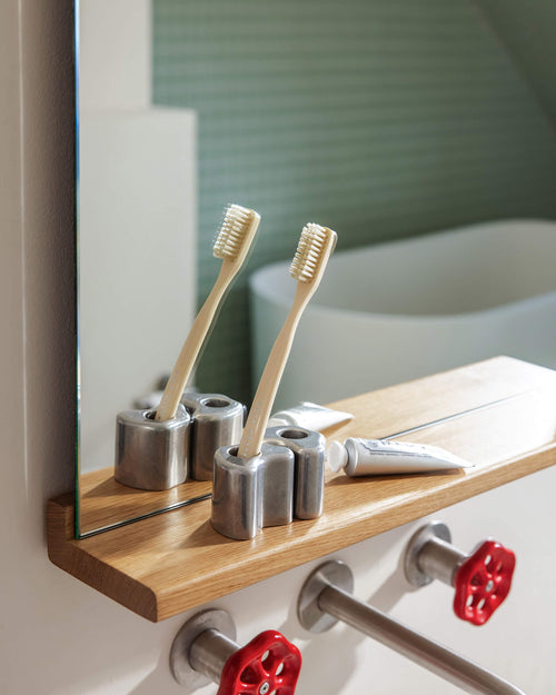 noo.ma Mis tandenborstelhouder gepolijst aluminium, compact