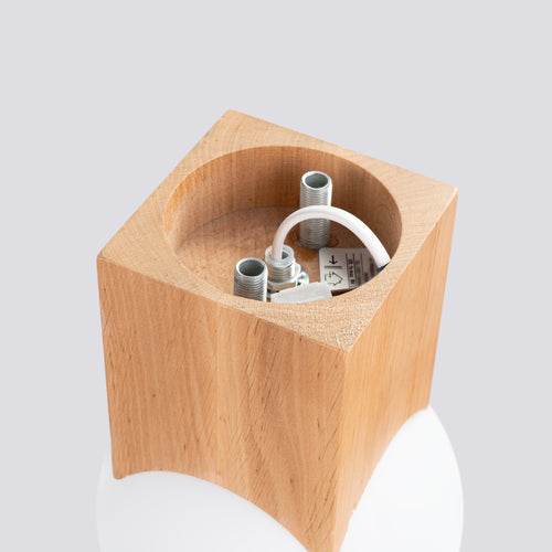 Sollux Lighting Plafondlamp SOLIS natuurlijk hout - 12x12x19cm