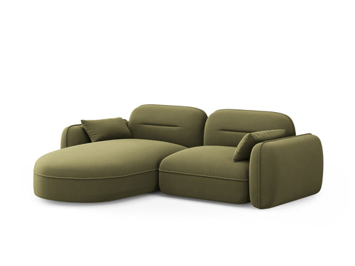 Cosmopolitan Design Modulaire hoekbank links Sydney 3-zits, flueel, lichtgroen - 165x230x70cm