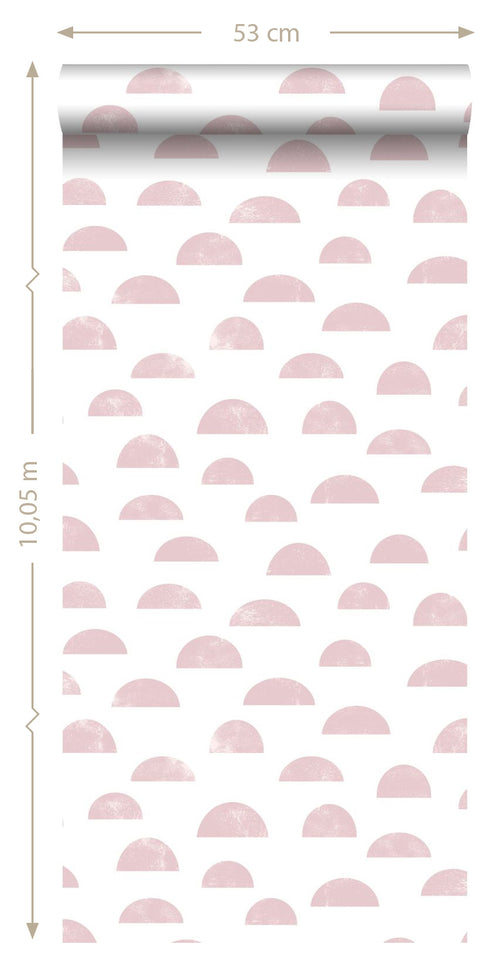 ESTAhome behang grafisch motief roze - 53 cm x 10.05 m - 139065