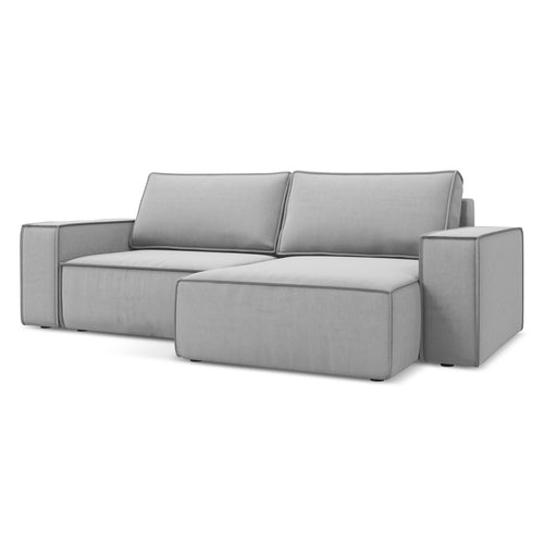 LaMiaSofa hoekbank rechts Livorno - velours - grijs - 257x148x82