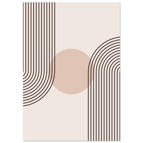 Artfulprints Poster met Lijst Boho – Retro wave   - 30x40 cm - Grijs