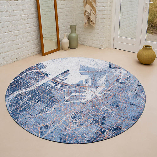Louis De Poortere vloerkleed Conductive Blue - blauw - 240x240cm