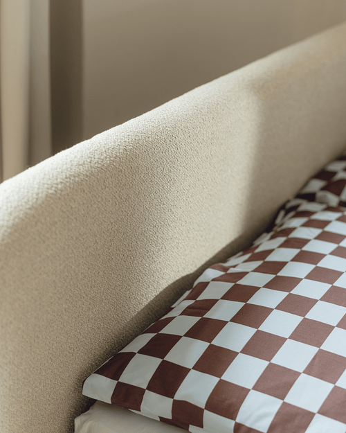noo.ma Mumo gestoffeerd bed 140x200 Desert Beige Bouclé