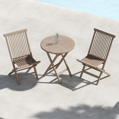 Nest outdoor Jildou Inklapbare Houten Tuinstoel Whitewash