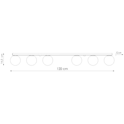 Sollux Lighting Plafondlamp YOLI 6 beige - 120x12x14,5cm
