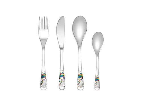 Zilverstad - Kindercouvert Unicorn - 4 delig - RVS