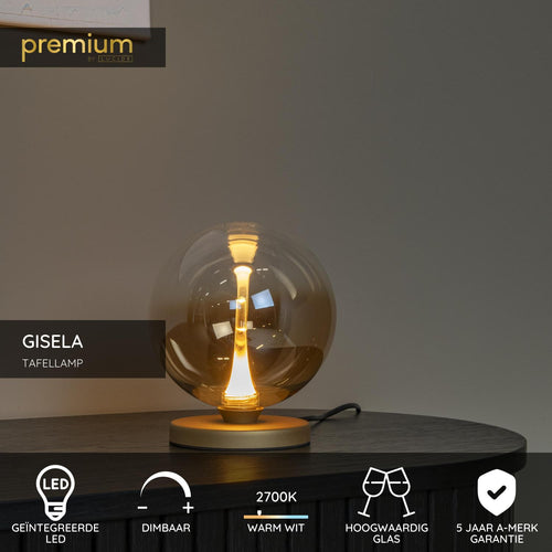 Lucide tafellamp GISELA - Geïntegreerde LED - Amber