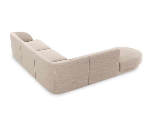 Micadoni - Linker hoekbank "Miley" 6 zitplaatsen, chenille, beige - 248x255x70cm