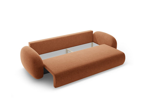 Cosmopolitan Design Slaapbank met opbergdoos Tonale 3-zits, chenille baksteen - 105x262x88cm