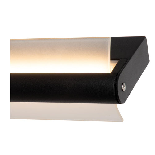 Lucide wandlamp badkamer WANDA - 1xGeïntegreerde LED - Zwart