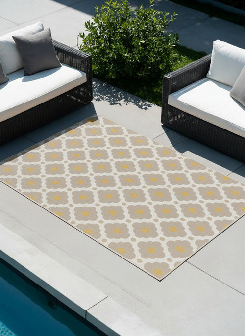 AFK Living vloerkleed Daisy - voor binnen en buiten - geel - 160 x 230 cm