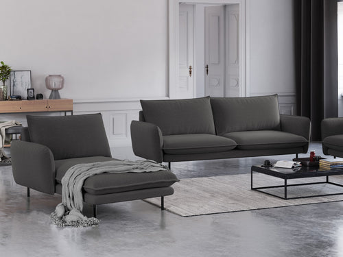 Cosmopolitan Design linker meridiaan Vienna structurele stof, donkergrijs - 170x110x95cm