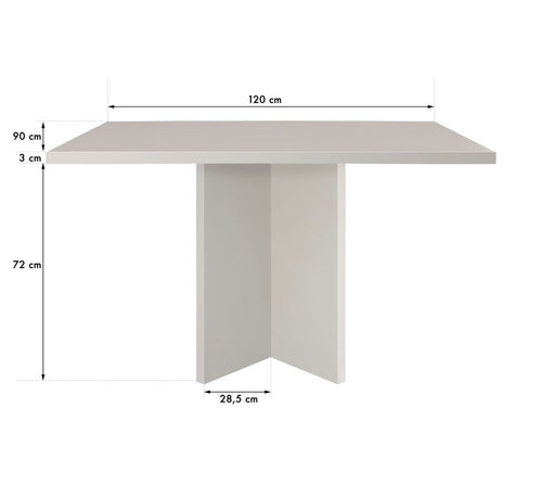 Really Nice Things - eettafel Mathilda - MDF - rechthoekig - 120x90 cm - taupé - vtwonen shop