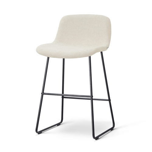 Nolon Nino-Mats barkruk cottonbeige - zwart onderstel - 65 cm - vtwonen shop