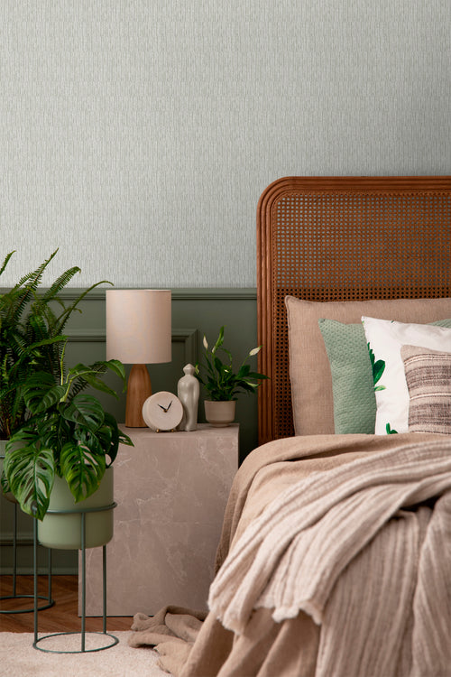 Sanders & Sanders behang effen vergrijsd groen - 53 cm x 10 m - 640376