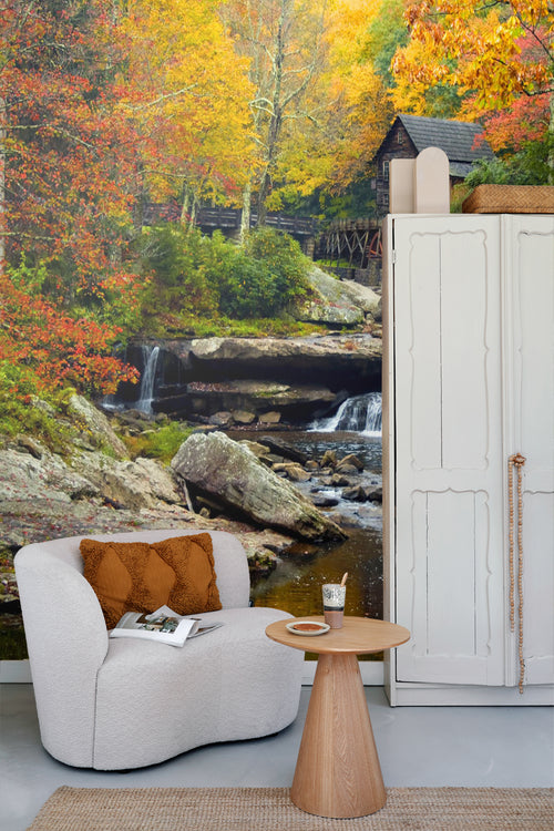 Sanders & Sanders fotobehang bosrijk landschap groen, geel en oranje - 360 x 270 cm - 600485 - vtwonen shop