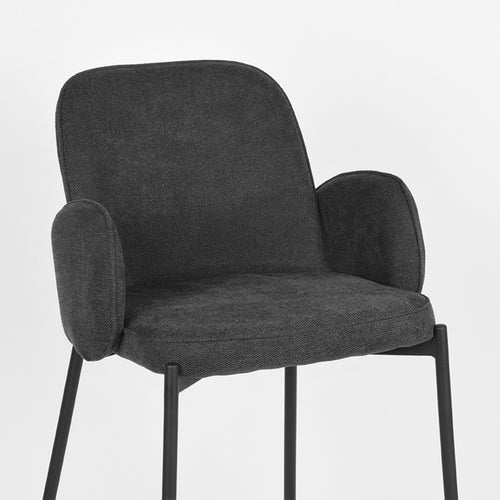 LABEL51 Barkruk Jari - Antraciet Stof - Zithoogte 65cm - Set van 2 - vtwonen shop