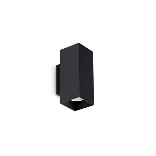 Ideal Lux LOOK Vierkante wandlamp met verticale arm, zwart, 2x GU10 fitting