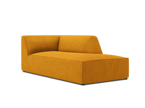 Micadoni rechter chaise longue Ruby ribfluwelen, geel - 180x93x69cm