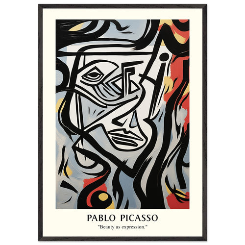 Artfulprints Poster met Lijst Pablo Picasso - Beauty as expression   - 70x100 cm - Meerkleurig