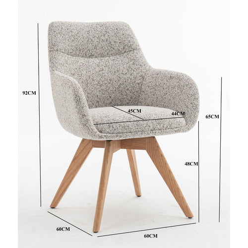 DÉJA Living Eetkamerstoel Noé - Beige/Naturel - Draaibaar - Set van 2 - vtwonen shop