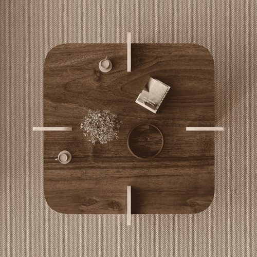 Calicosy - LUMA Salontafel - Naturel - 90x90x35 cm