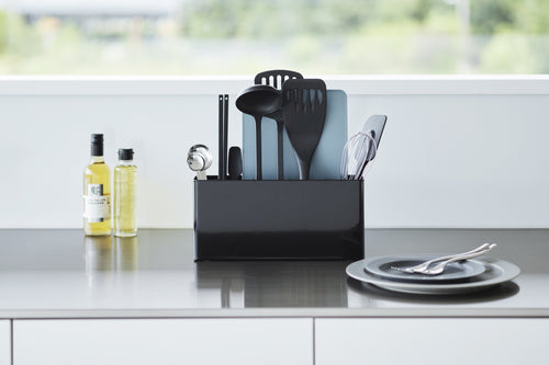 Yamazaki Keukengerei en Snijplank Houder - Tower - Zwart