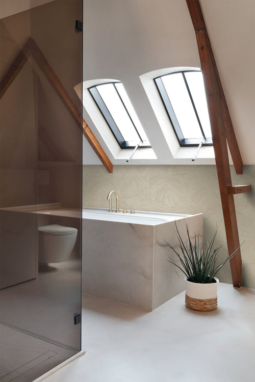 Origin Wallcoverings behang tropische bladeren taupe - 53 cm x 10.05 m - 348024 - vtwonen shop