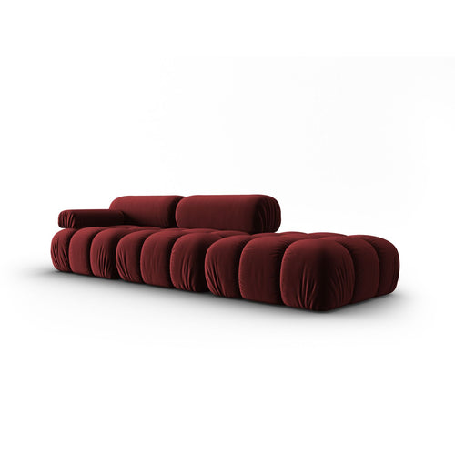 Cosmopolitan Design - Linker modulaire bank Cortina 4-zits, flueel rood - 94x282x70cm