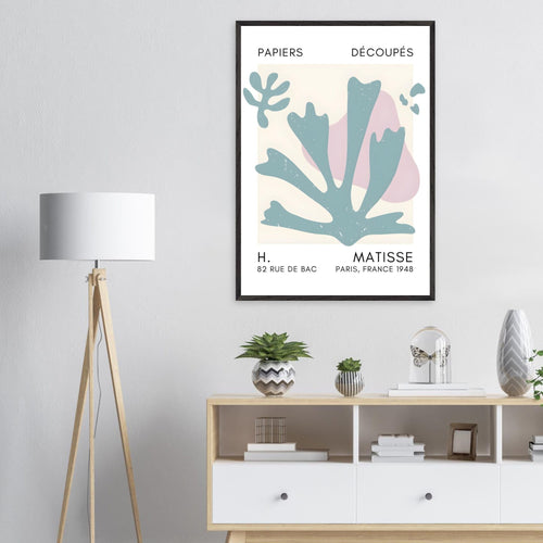 Artfulprints Poster Matisse – Abstract bloom turquoise   - 70x100 cm - Turquoise