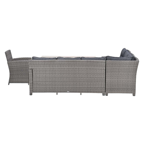 Garden Impressionslounge dining set Jaru 6-delig links - light teak vironwood