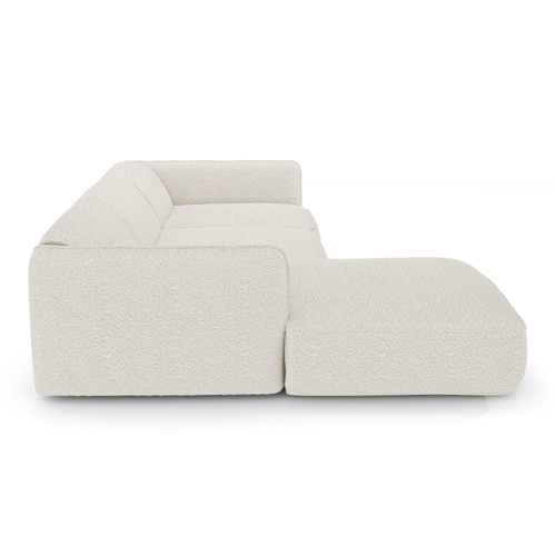 Sia Home - Hoekbanken links LIVIA - Bouclette stof - Crème - 272cm - vtwonen shop