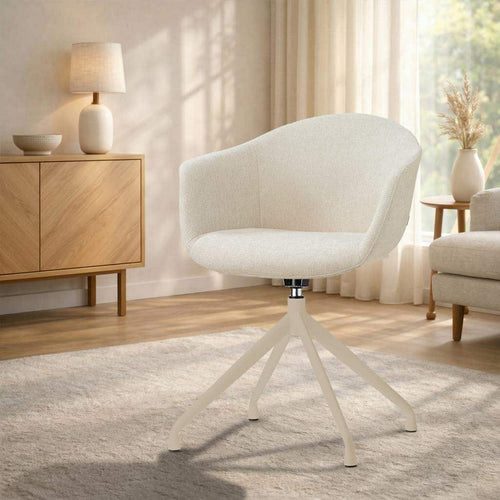 Nolon Nola-Otis draaibare eetkamerstoel cottonbeige beige onderstel