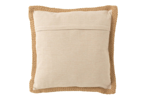 J-Line kussen Blad - polyester - beige