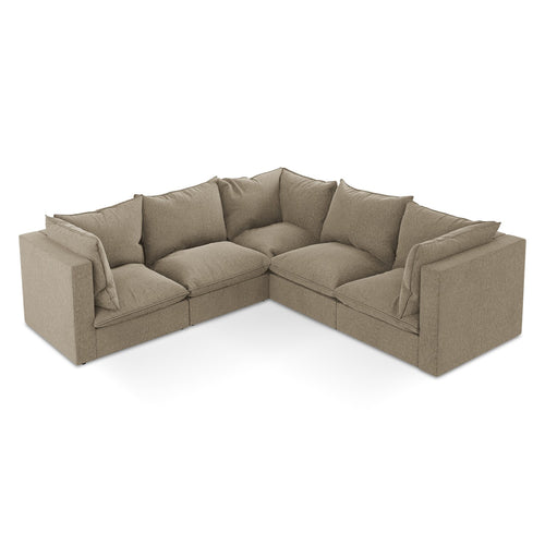 LaMiaSofa Modulaire hoekbank Ravenna - velours - beige - 255x255x77