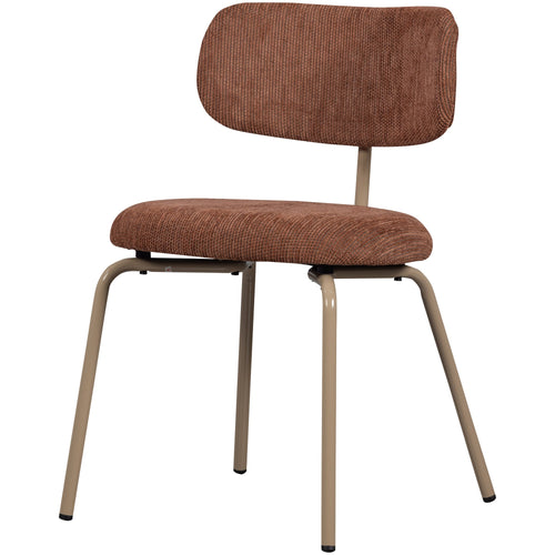 WOOOD eetkamerstoelen Travis - Polyester - Bruin - Set van 2
