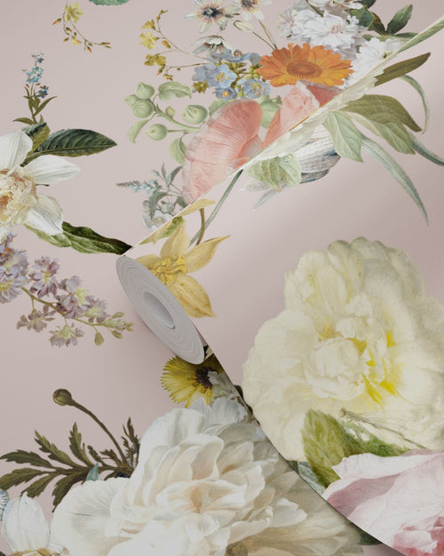 ESTAhome behang vintage bloemen oudroze - 53 cm x 10.05 m - 139367