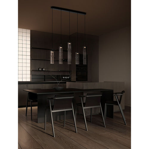 Nova Luce SANO Hanglamp voor aan het plafond, matzwart, mokkabruin, Triac dimbare LED 18W 1080lm 3000K